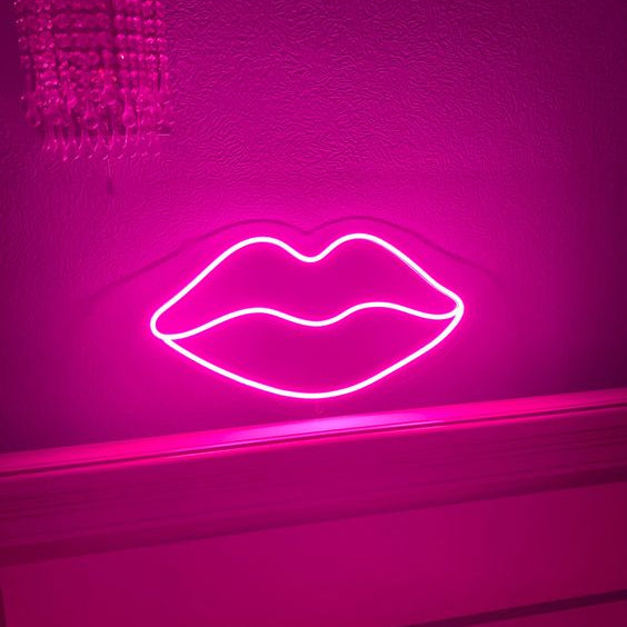 Lips - Pink LED Neon Sign