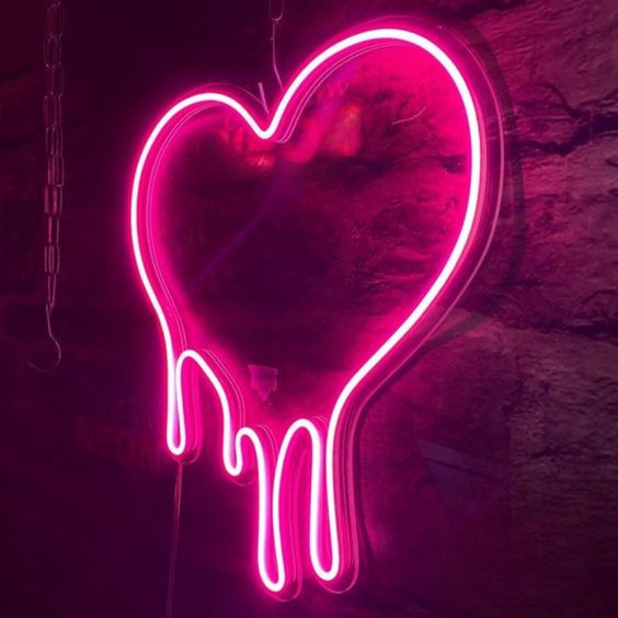 Melting Heart - Pink Neon Sign