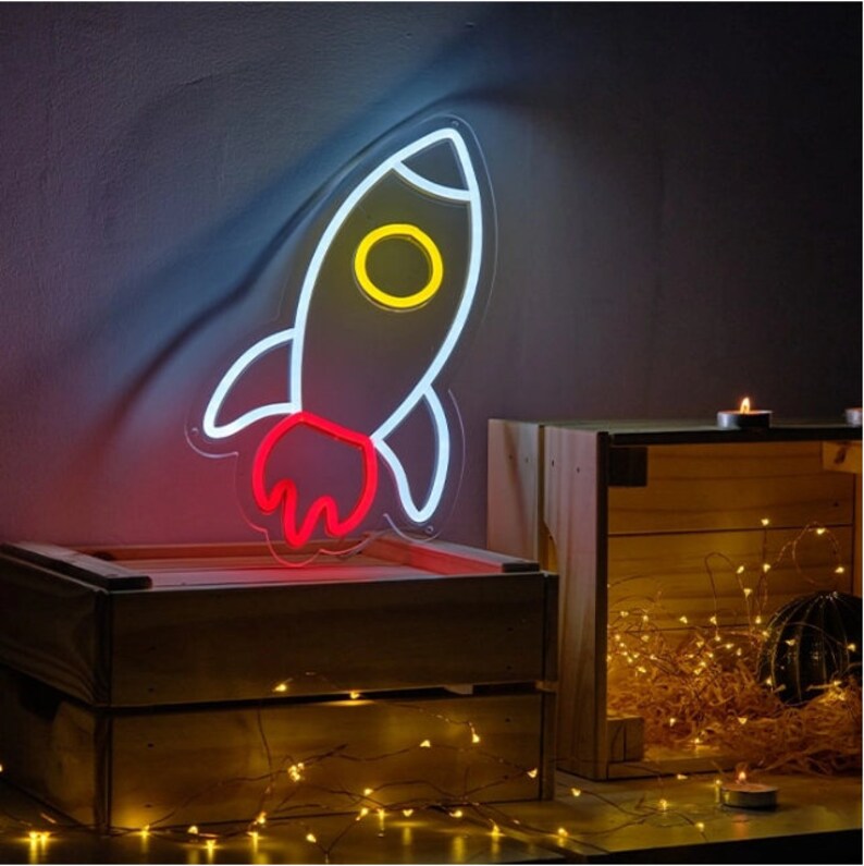 Rocket Ship - LED Neon Sign