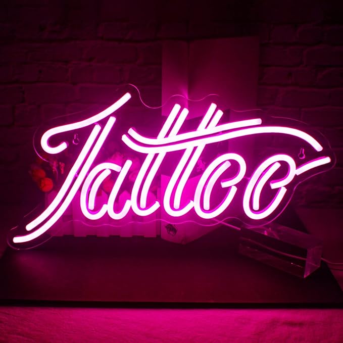 Tattoo Neon Sign Pink Led Neon Lights for Wall Decor