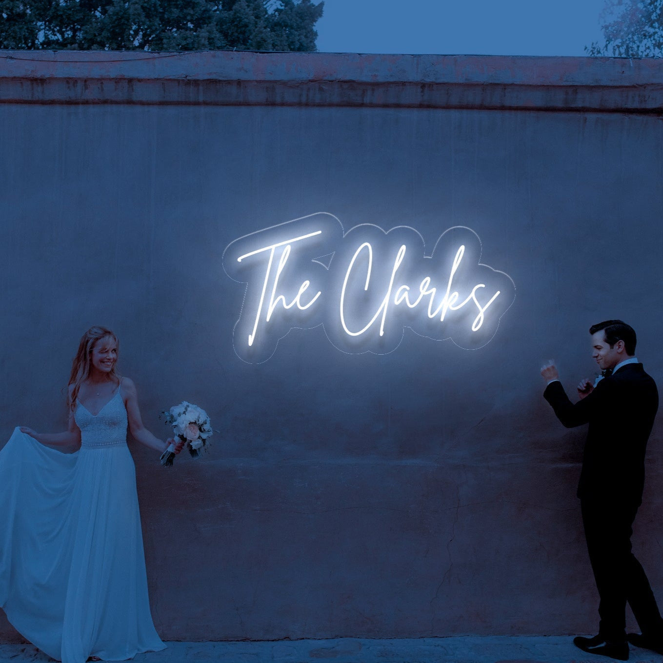The Clarks - LED Neon Family Name Wedding Sign