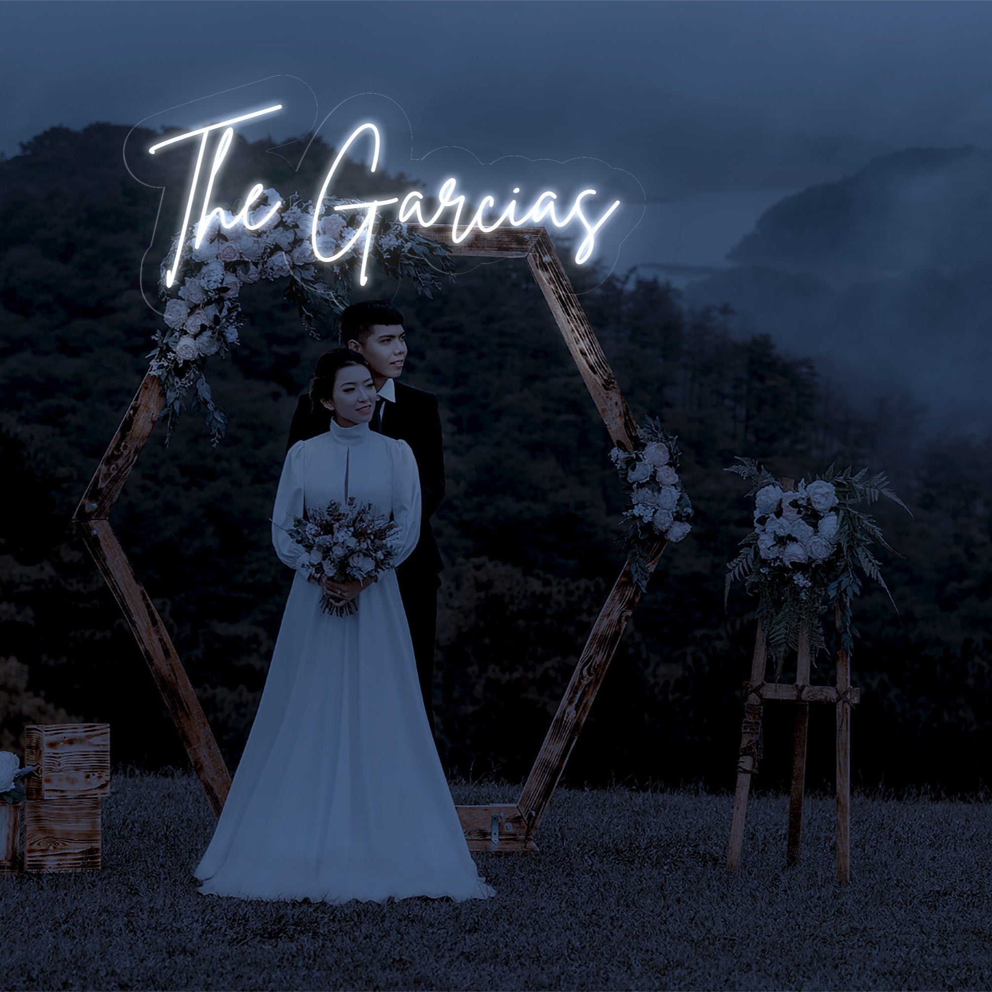 The Garcias - LED Neon Family Name Wedding Sign
