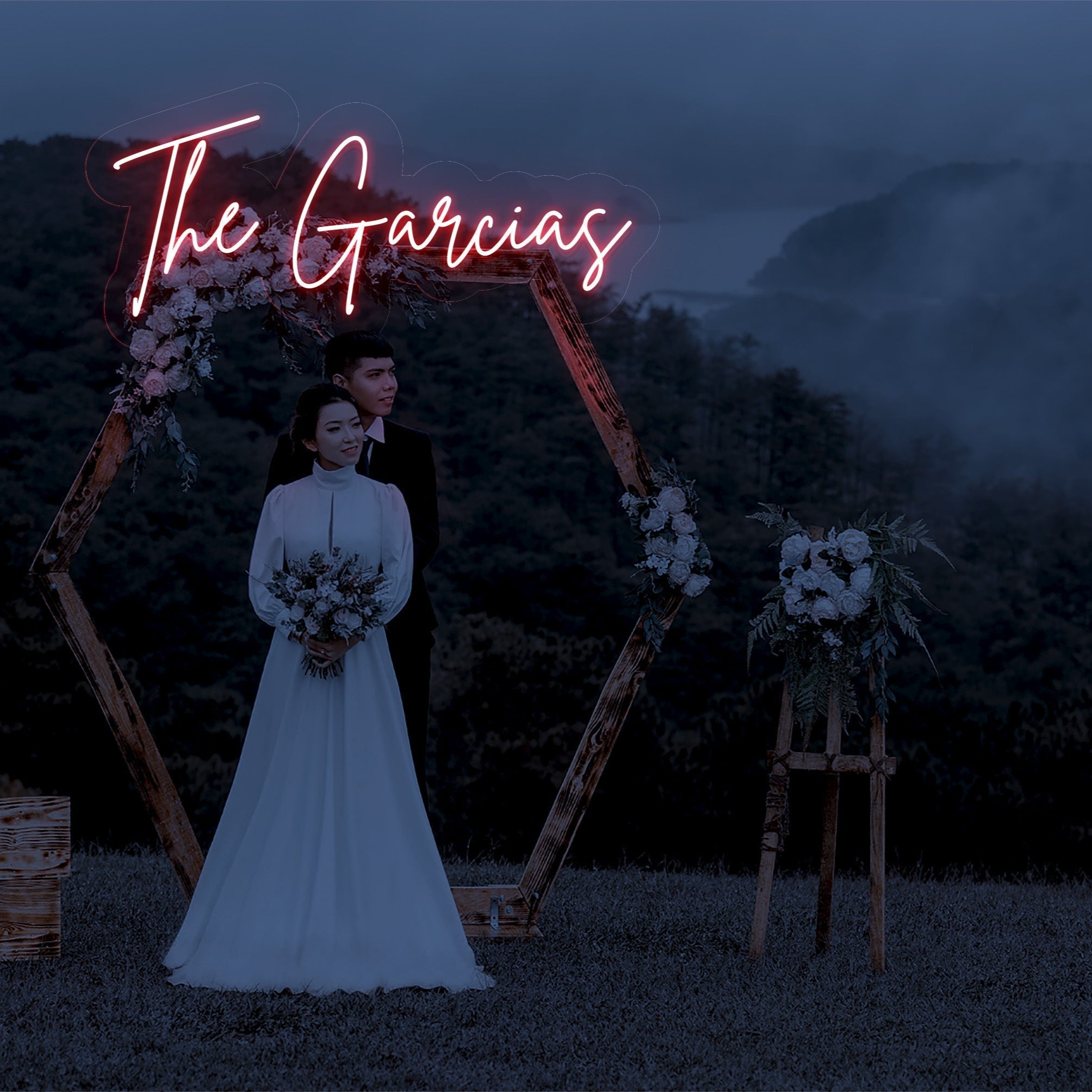 The Garcias - LED Neon Family Name Wedding Sign