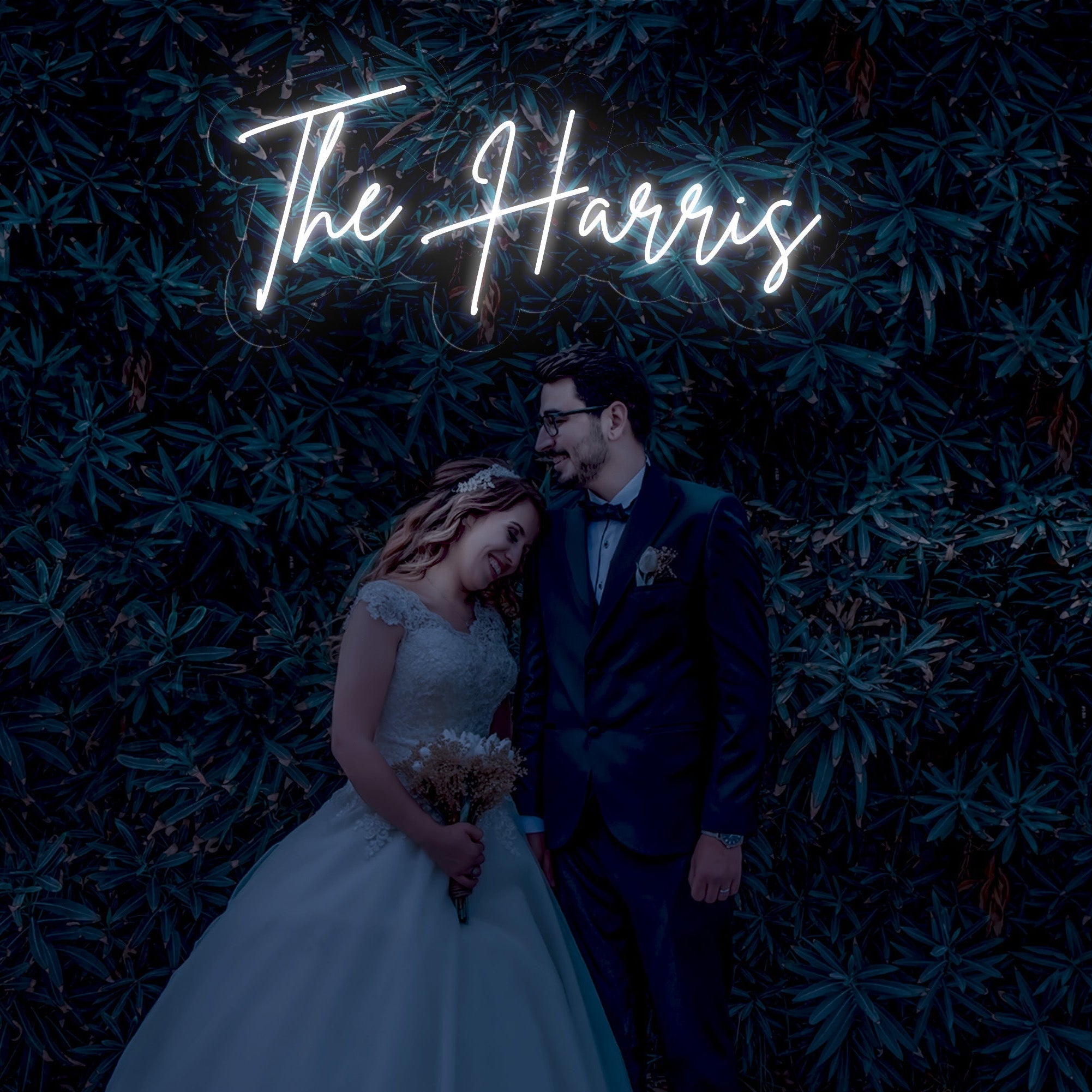 The Harris - LED Neon Family Name Wedding Sign