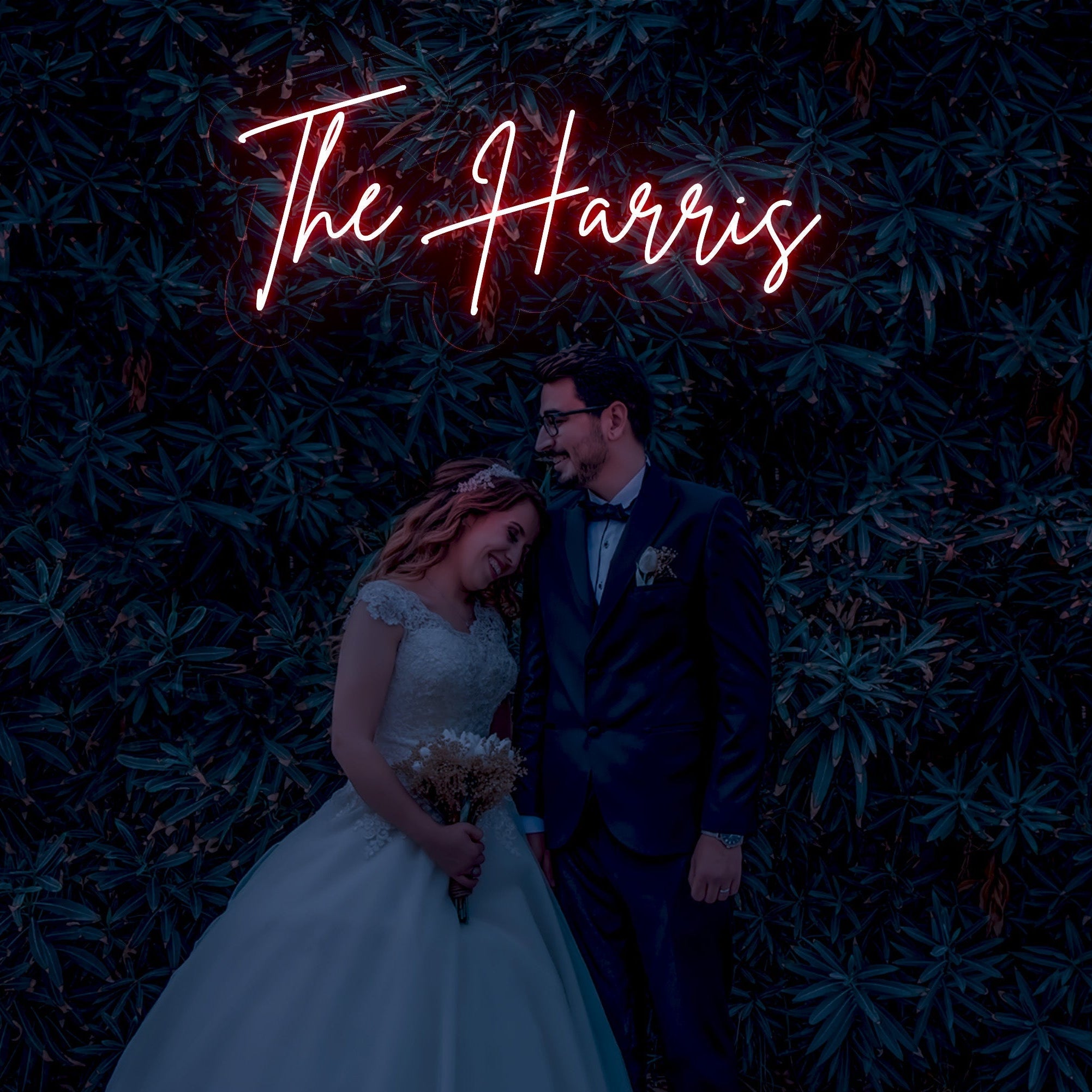 The Harris - LED Neon Family Name Wedding Sign