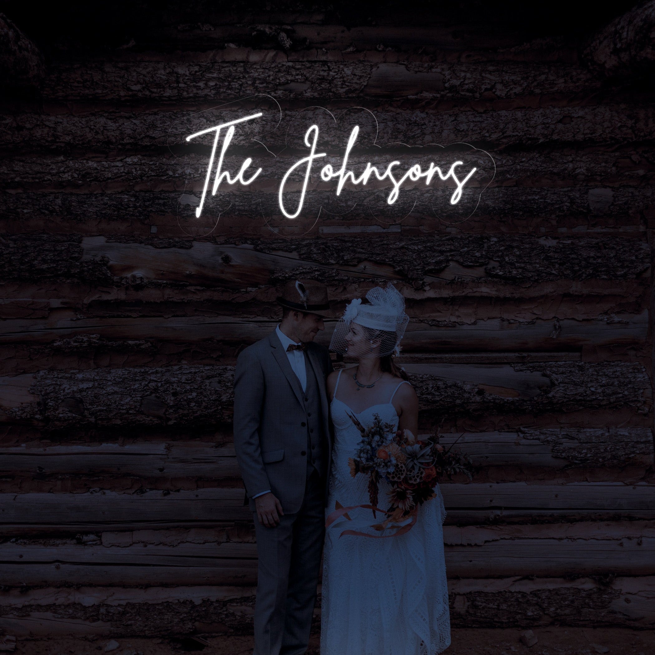 The Johnsons - LED Neon Family Name Wedding Sign