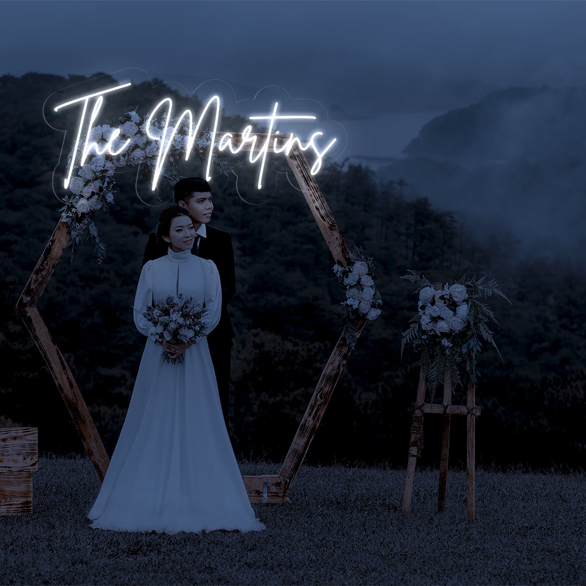 The Martins - LED Neon Family Name Wedding Sign
