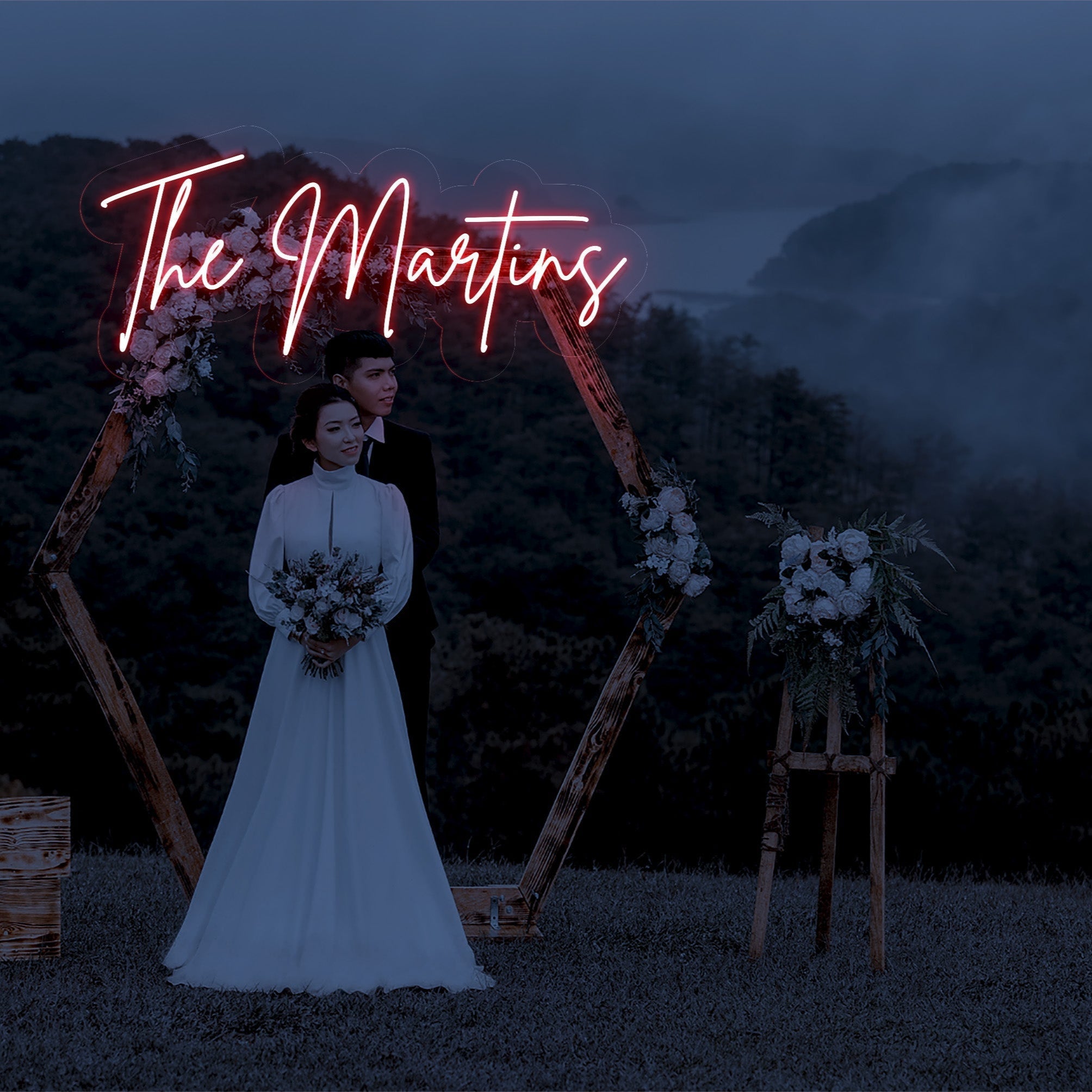 The Martins - LED Neon Family Name Wedding Sign