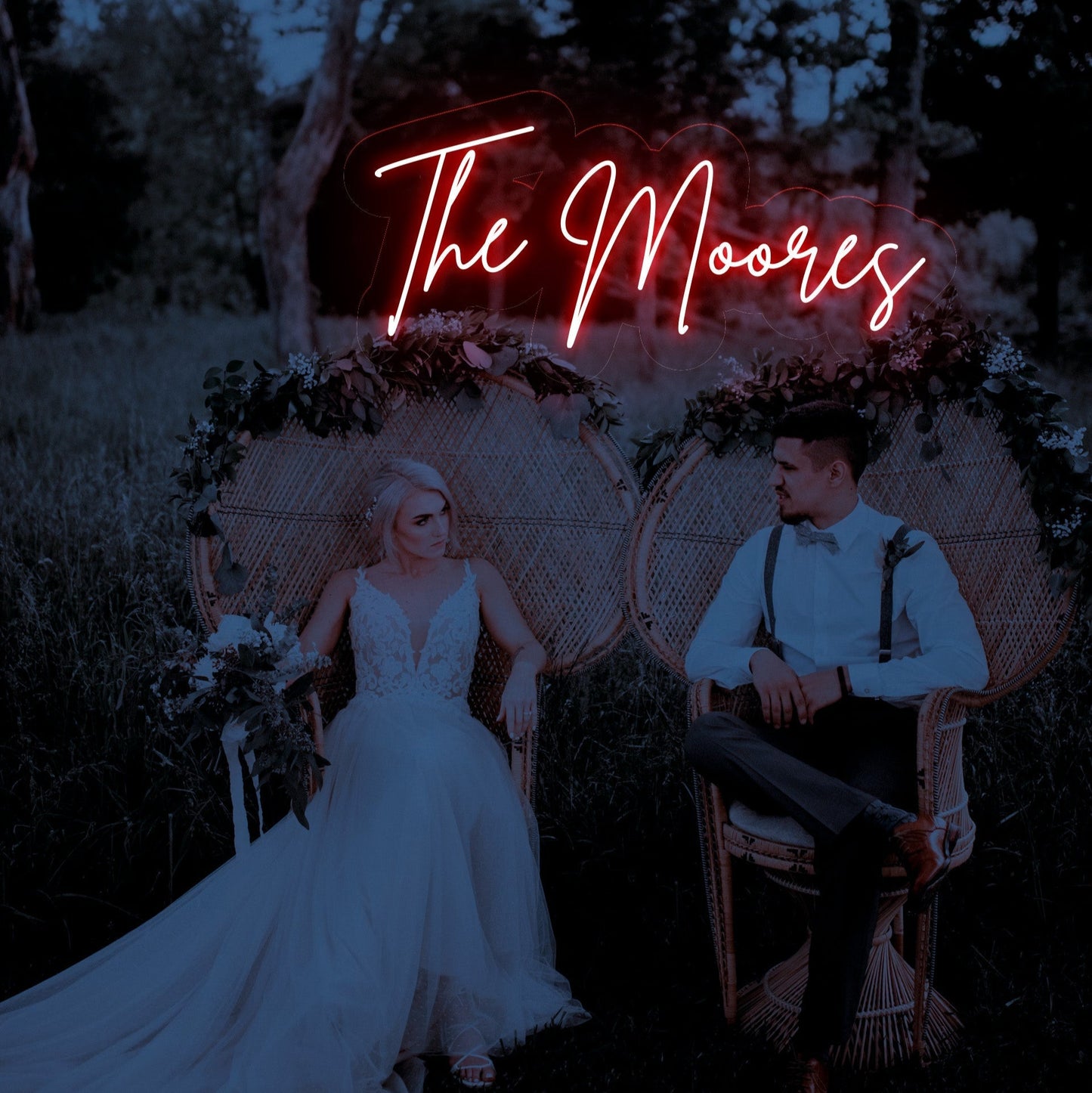 The Moores - LED Neon Family Name Wedding Sign