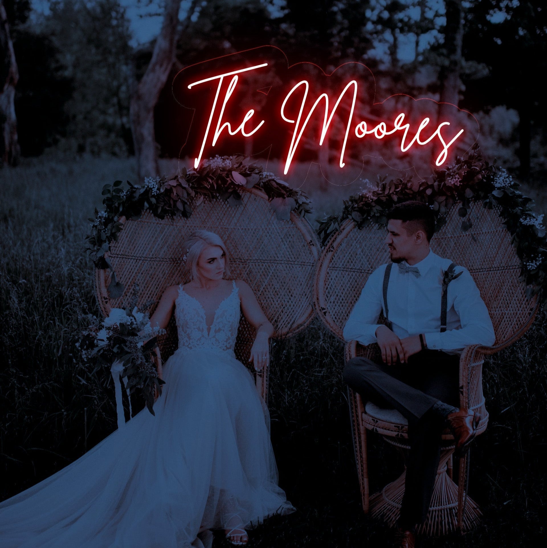 The Moores - LED Neon Family Name Wedding Sign